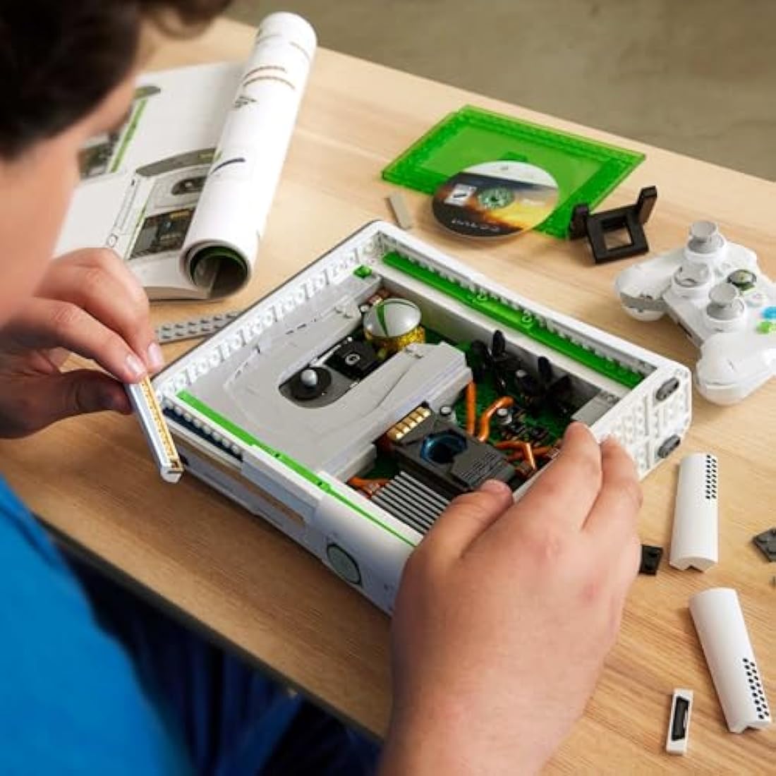 MEGA Xbox 360 Building Set – 1342 Piece Replica Model with LED Lights