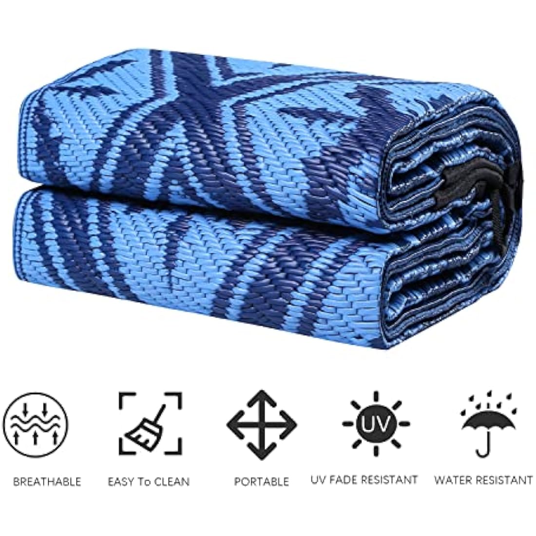 Enipate Outdoor Rug: 4x6ft Reversible Weatherproof Plastic Patio Mat