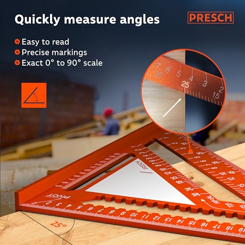 Presch 300mm Carpenters Square – Milled Aluminum with Note Surface