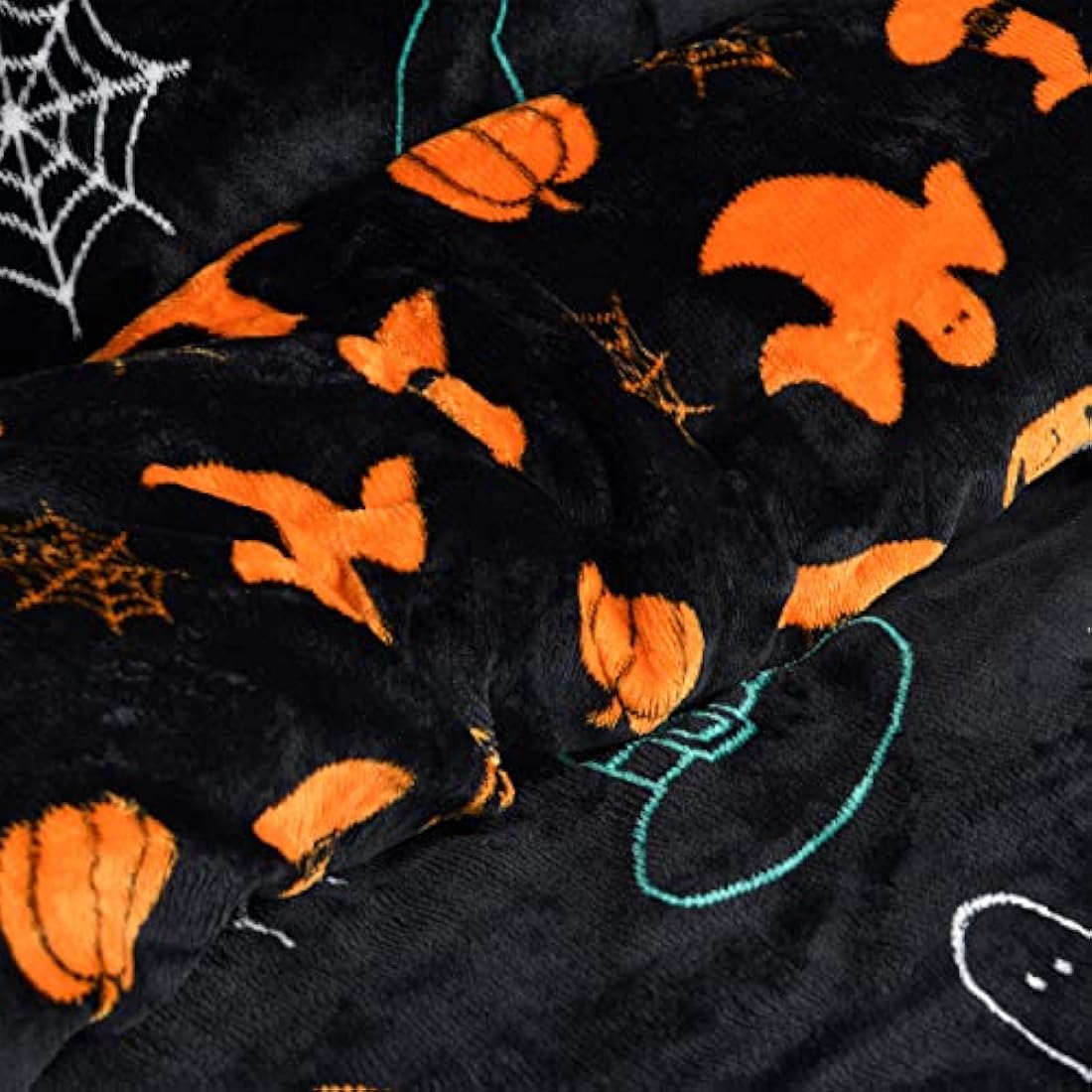 Sleepdown Halloween Spooky Ghost Flannel Fleece Reversible Duvet Set
