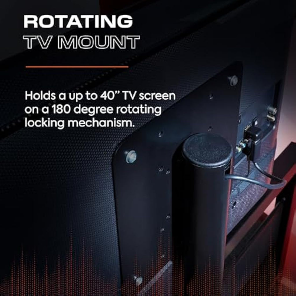 X Rocker Basecamp Single Gaming Bed with Rotating TV Mount - Black Metal