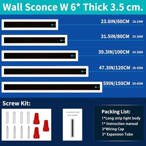 Mikeru Modern 80cm Dimmable Outdoor Wall Light | IP65 Waterproof 2-Pack