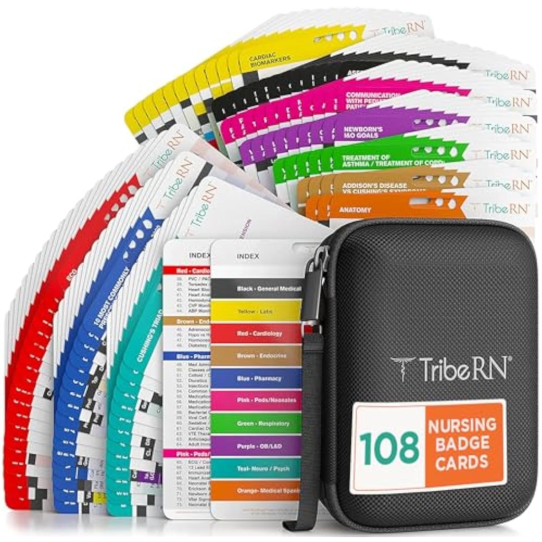 Tribe RN PocketGuru Nurse Reference Cards – 85 Scrub Pocket Study Guides