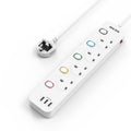 Mscien 4 Way Extension Lead with 3 USB Slots | 3M Mountable Power Strip