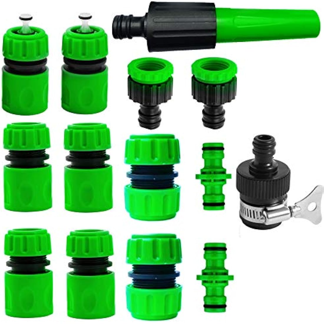 Jolof Store 14-Pack Garden Hose Connector Kit | ABS Quick Connect Set