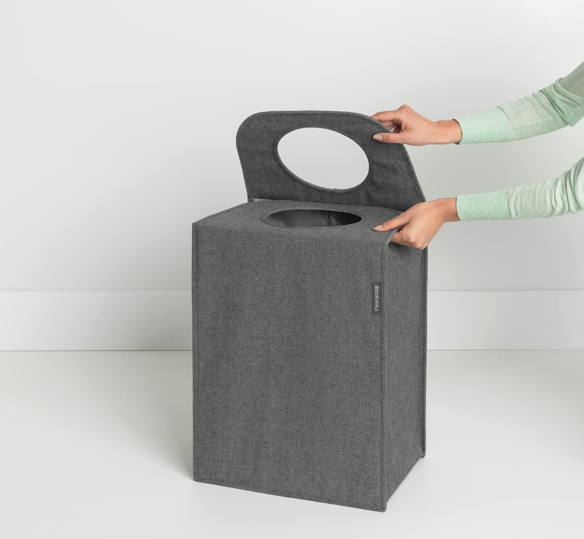 Brabantia Rectangular Laundry Bag – 55L Foldable Hamper in Pepper