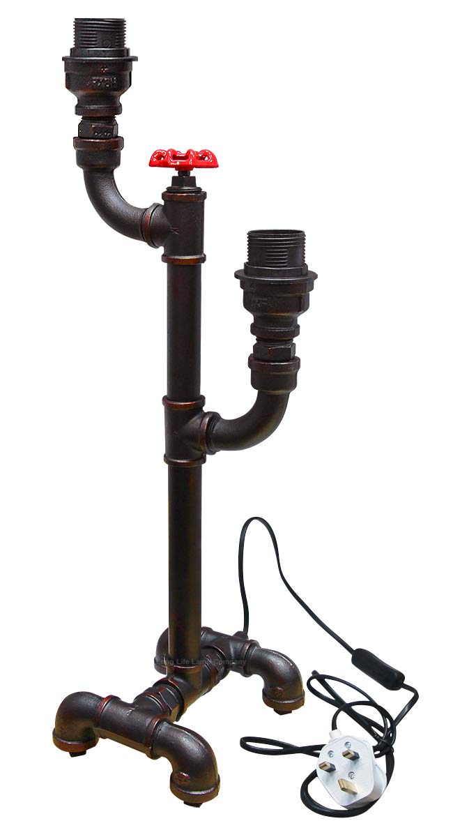 Jolof Store Industrial Water Pipe Table Lamp – Vintage Cast Iron Desk Light