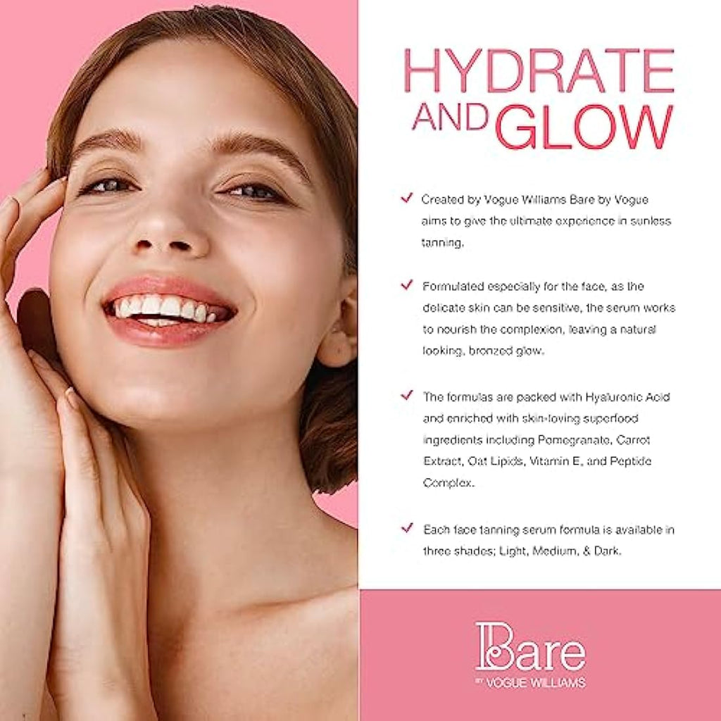 Bare by Vogue Dark Face Tanning Serum – Hydrating Self Tan (30ml)