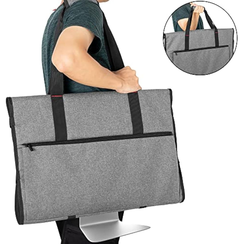 27" iMac Monitor Carry Case – Padded Travel Bag, Grey