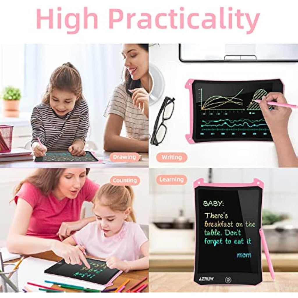 PINKCAT 8.5" LCD Writing Tablet 2-Pack | Colorful Doodle Board for Kids