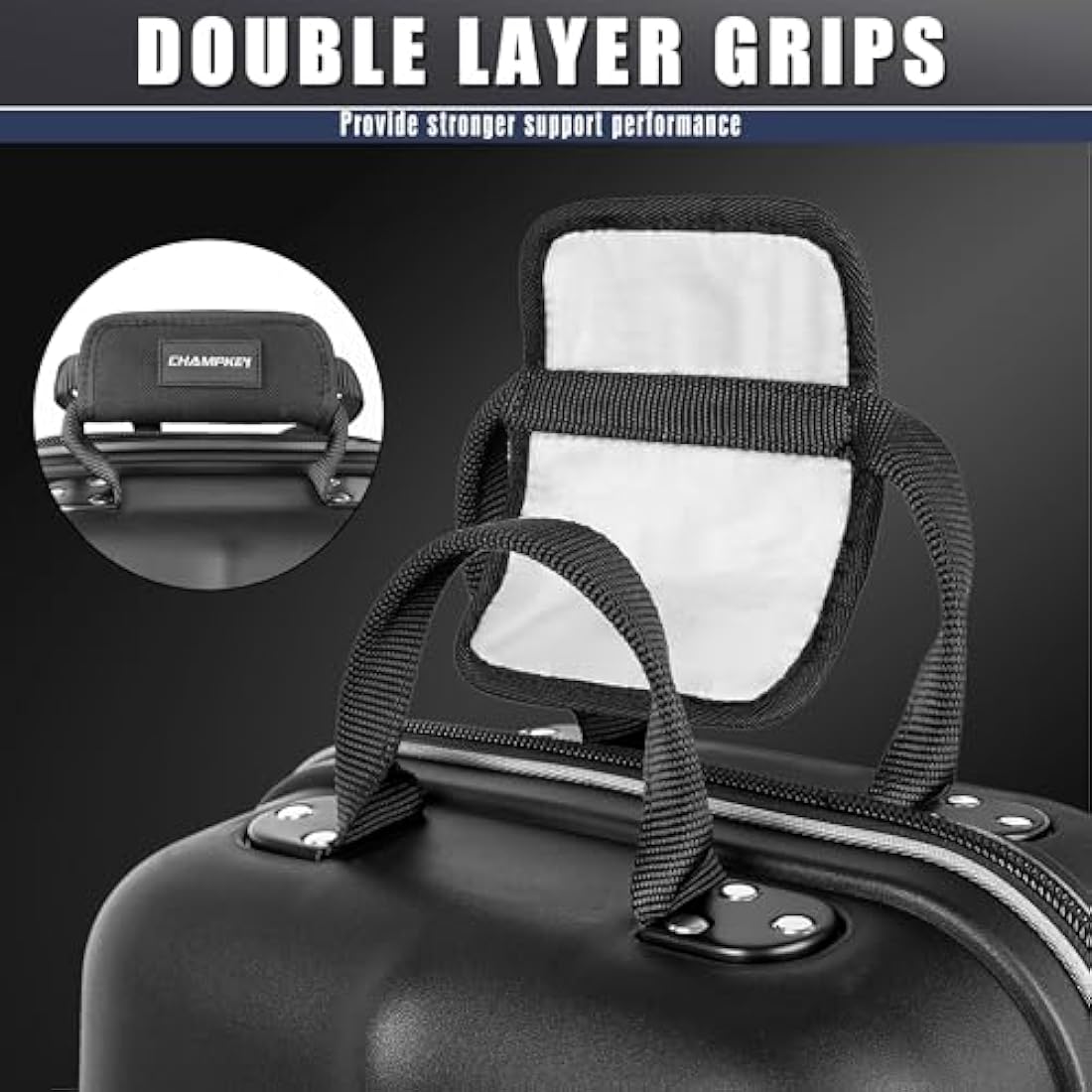 CHAMPKEY Golf Travel Bag with Wheels | Hard Case Top | 1680D Oxford Fabric