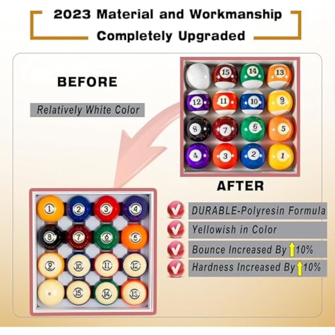 Billmart Tournament Grade Billiard Ball Set – 16 Standard 2.25" Pool Balls