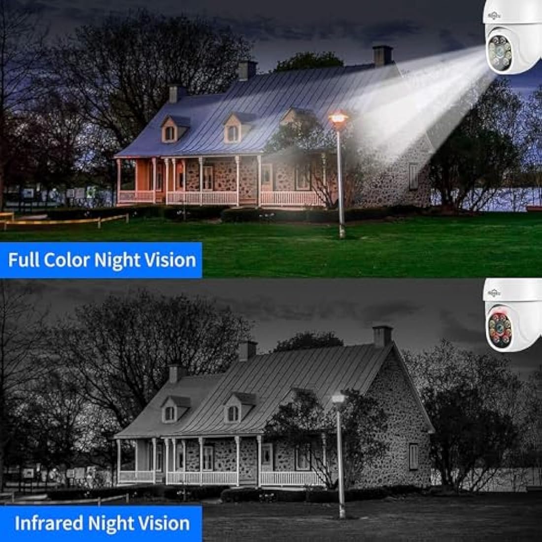 Hiseeu 2K Outdoor Security Camera | 3MP PTZ WiFi CCTV with Color Night Vision