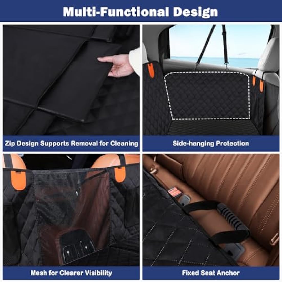 JOEJOY Dog Back Seat Extender – Waterproof Hard Bottom Car Seat Cover