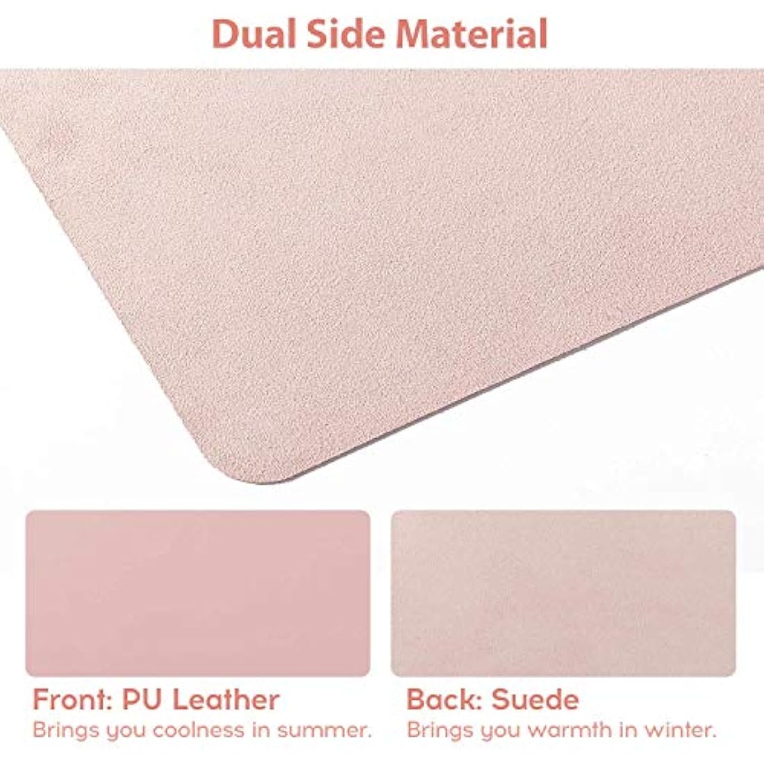 DOBAOJIA Large PU Leather Desk Pad | Waterproof Mouse Mat - Pink