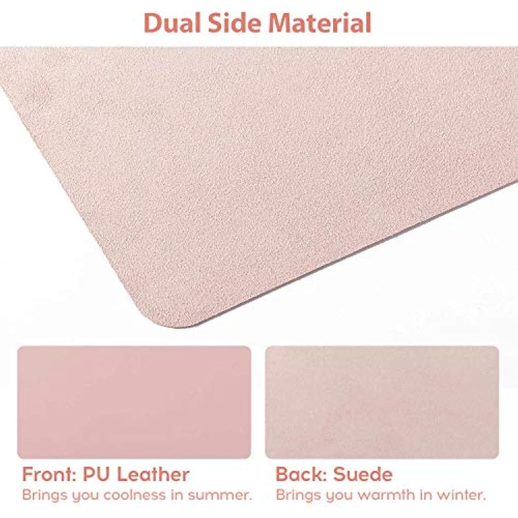 DOBAOJIA Large PU Leather Desk Pad - 31.5" x 15.7" Waterproof Mouse Mat, Pink