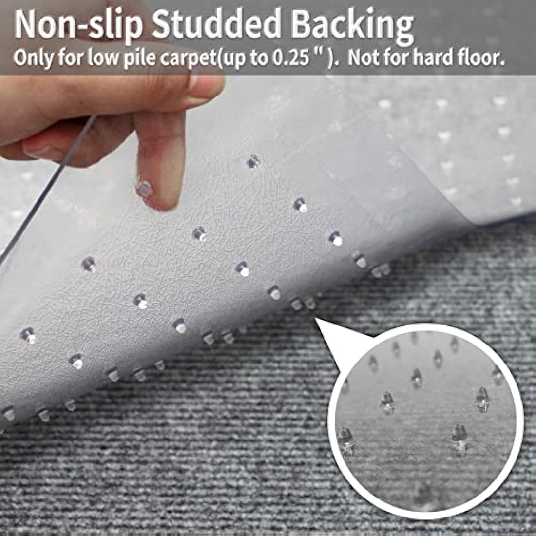 Office Chair Mat for Carpet | 120x90cm Heavy Duty PVC