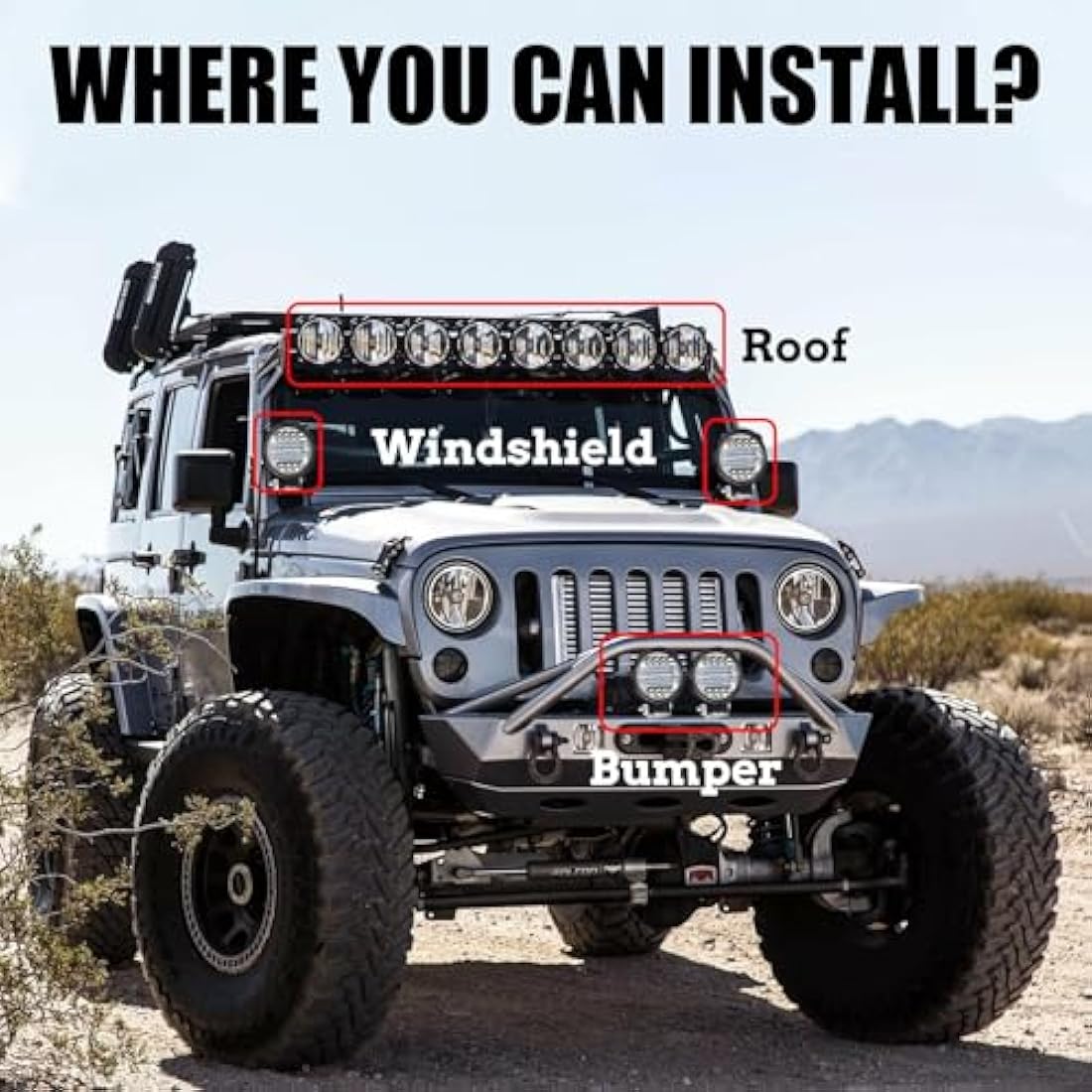 72W LED Work Lights – 2PCS Spot Flood Combo Off Road Fog Lights