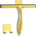 Stainless Steel Shower Squeegee with Adhesive Hook – 10"