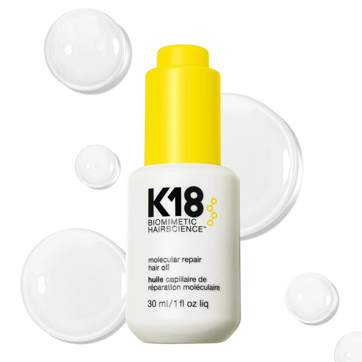 K18 Molecular Repair Hair Oil – Weightless Frizz Control Treatment, 30ml