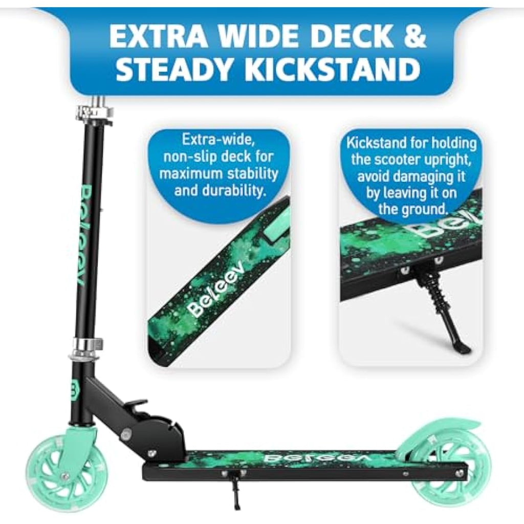 BELEEV V1 Kids Folding Kick Scooter | Light Up Wheels | Adjustable Height