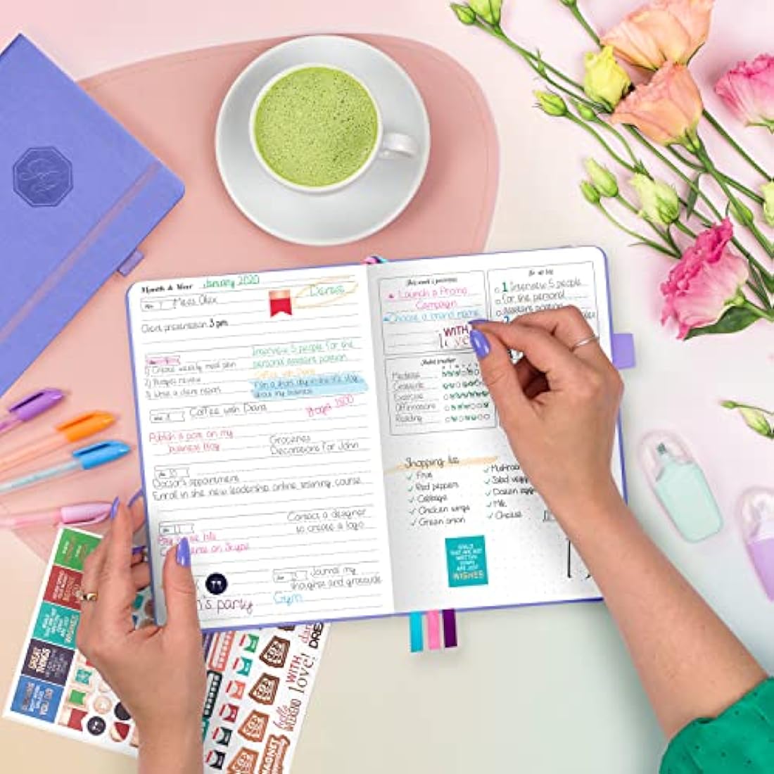 GoGirl Undated Weekly Planner – Compact Goal & Habit Tracker, Lavender