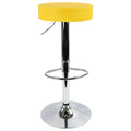 KKTONER Swivel Bar Stool – Adjustable PU Leather Backless Chair, Yellow