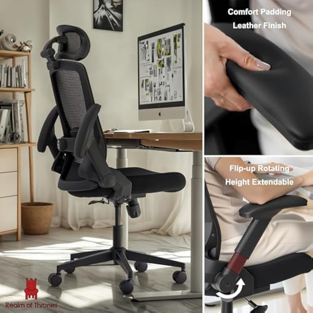 Realm of Thrones VALOUR Ergonomic Mesh Office Chair with Lumbar Support