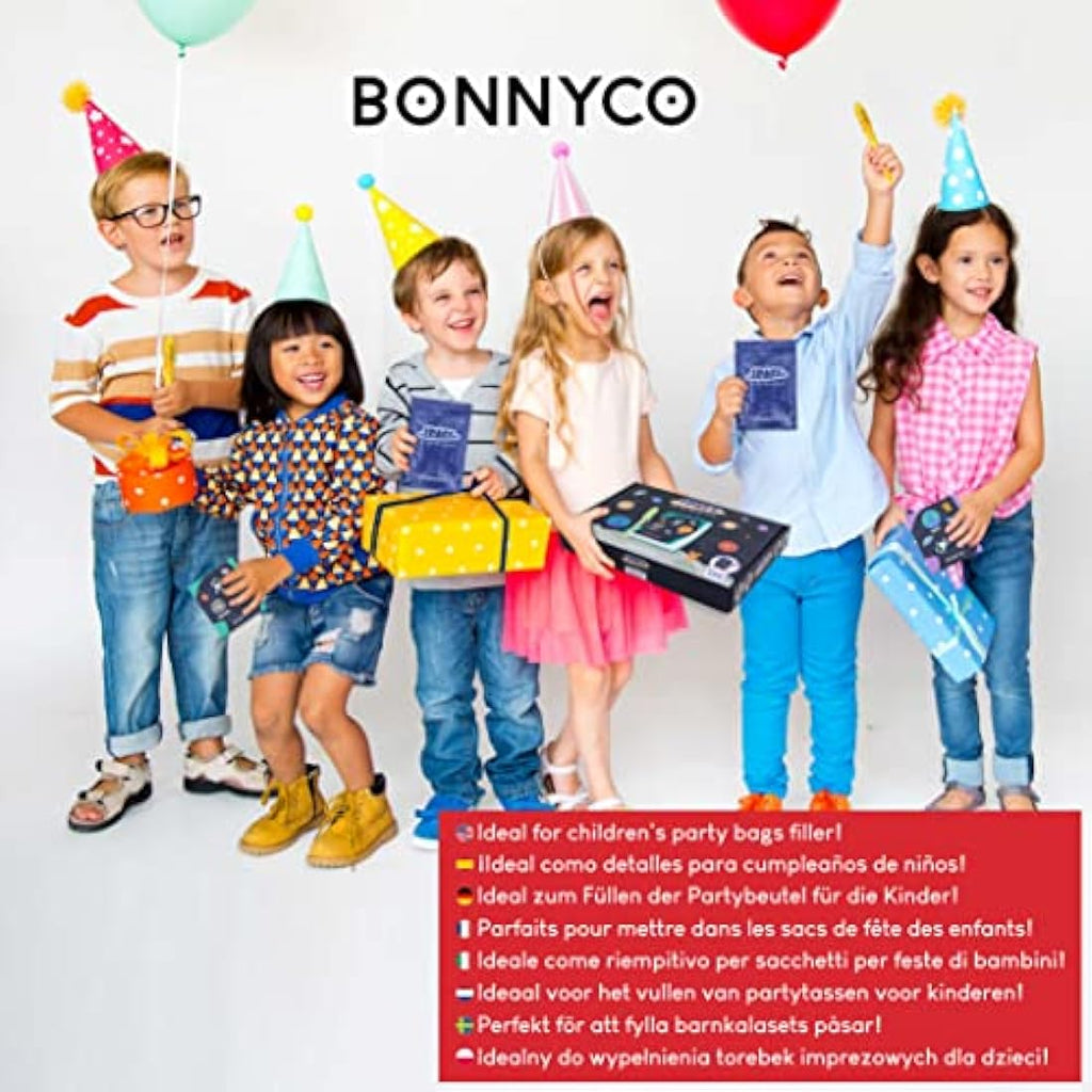 BONNYCO Invisible Ink Pen and Notebook Set - 8 Pack Space Party Favors