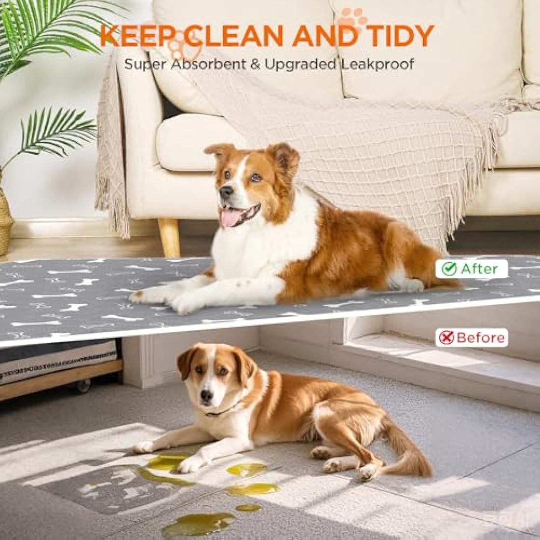 Jolof Store Washable Puppy Pads – 2 Pack Reusable Absorbent Dog Mats