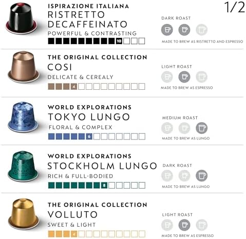 Nespresso Original Coffee Pods - 100 Pack Espresso Variety Assortment