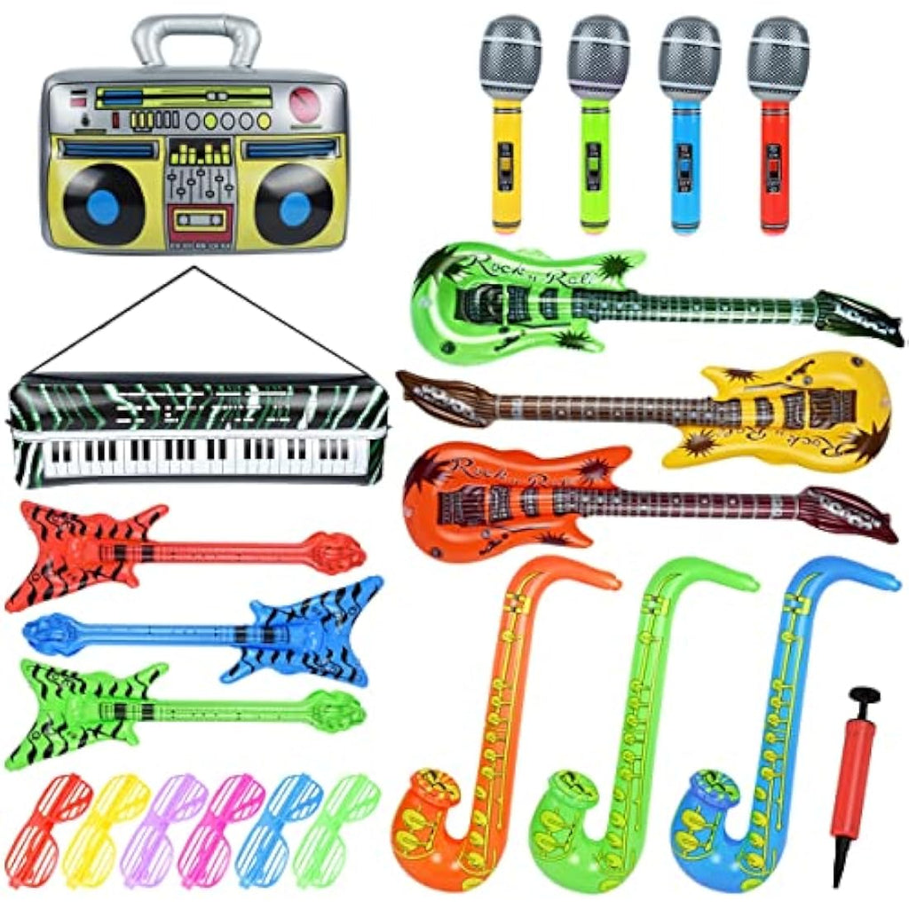 Jolof Store 22Pc Inflatable Musical Instruments Set with Air Pump