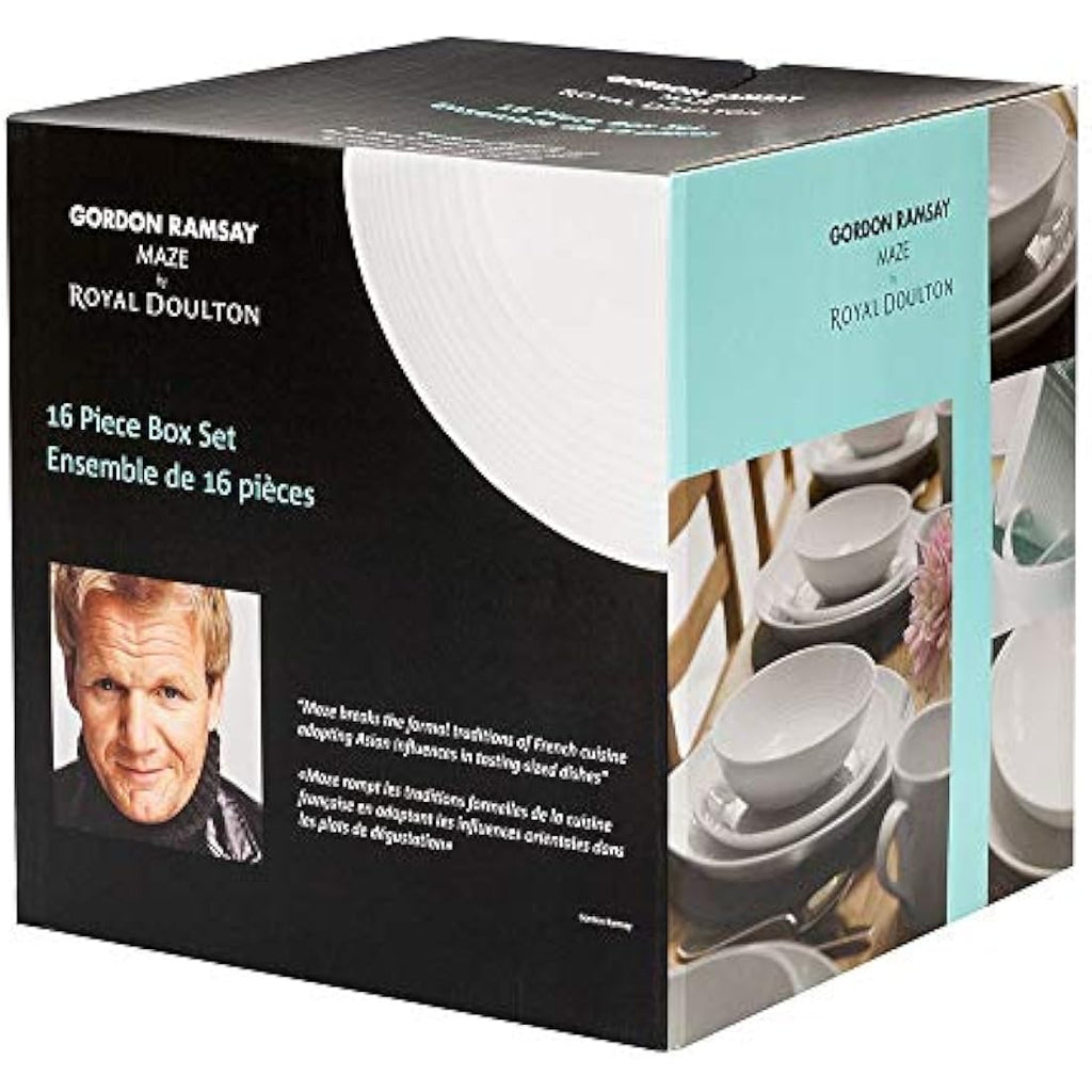 Royal Doulton Gordon Ramsay Maze White 12-Piece Stoneware Dinner Set