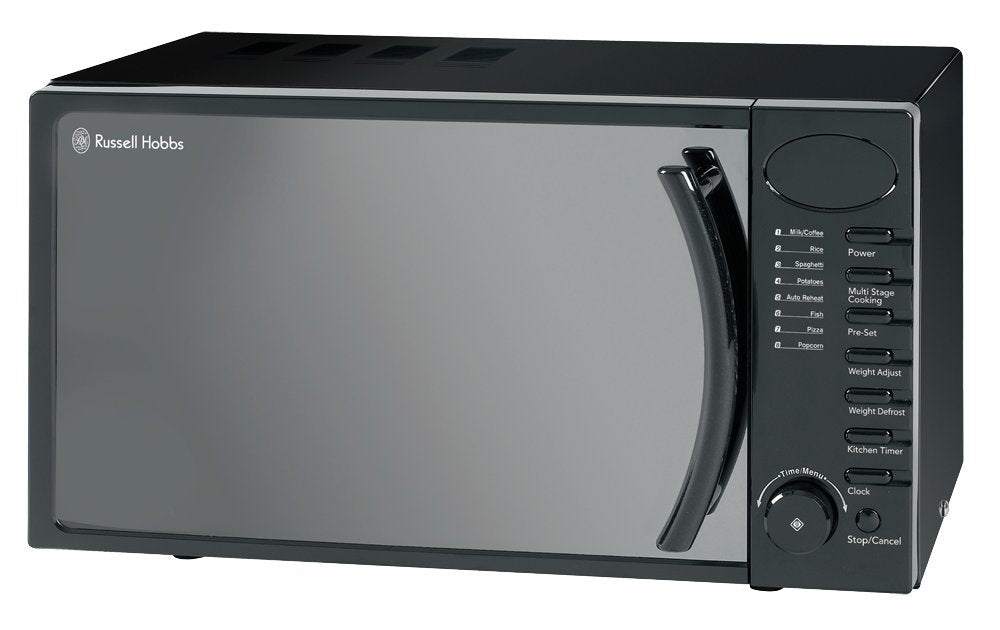 Russell Hobbs RHM1714B Digital Microwave – 17L 700W Black with Mirror Door