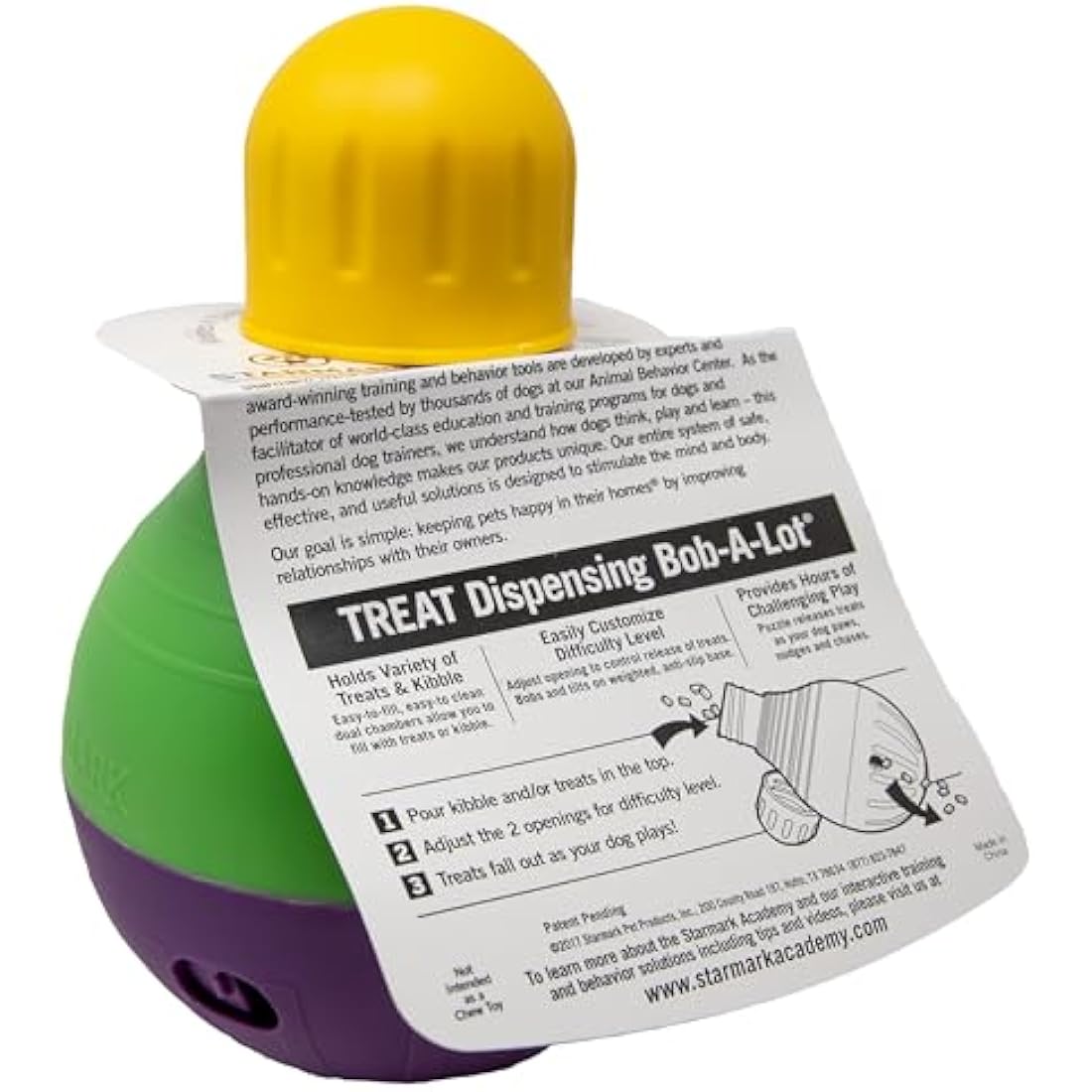 Starmark Bob-a-Lot Interactive Dog Toy & Puzzle Slow Feeder – Large