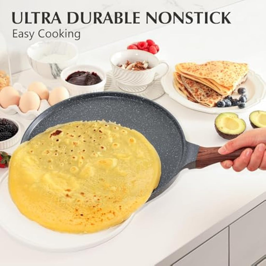 Sensarte Non-Stick Crepe Pan | 26cm Die-Cast Aluminum Dosa Pan & Griddle