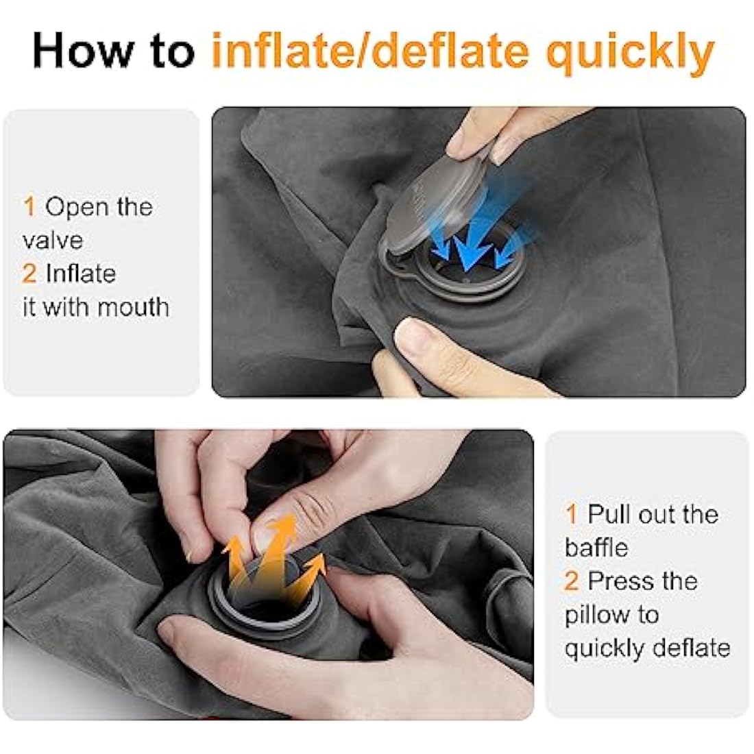 Maliton Inflatable Airplane Footrest | Adjustable Travel Pillow, 2 Pack