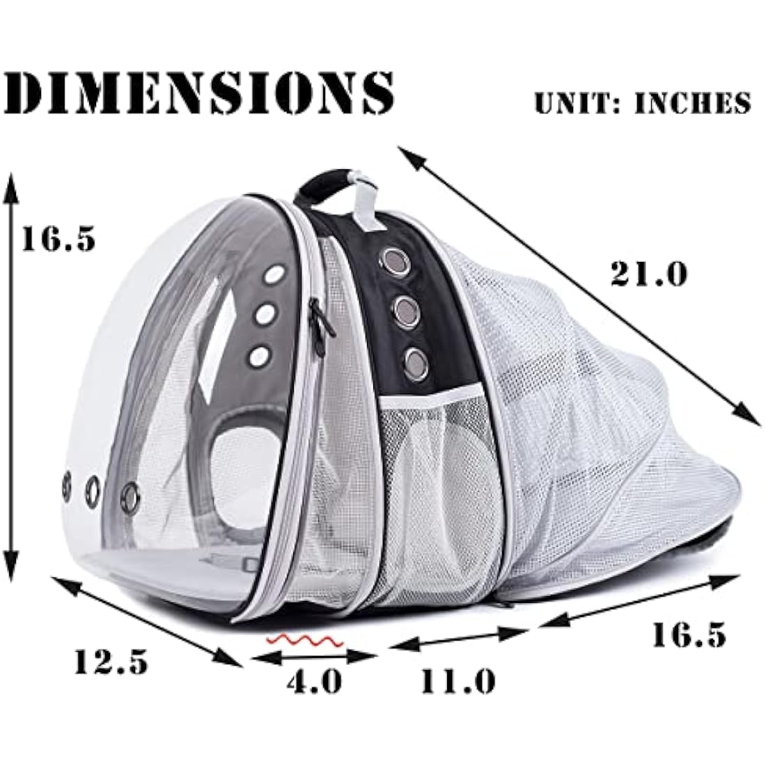 Interfashioner Expandable Cat Backpack Carrier | Dual Extension for Large Cats