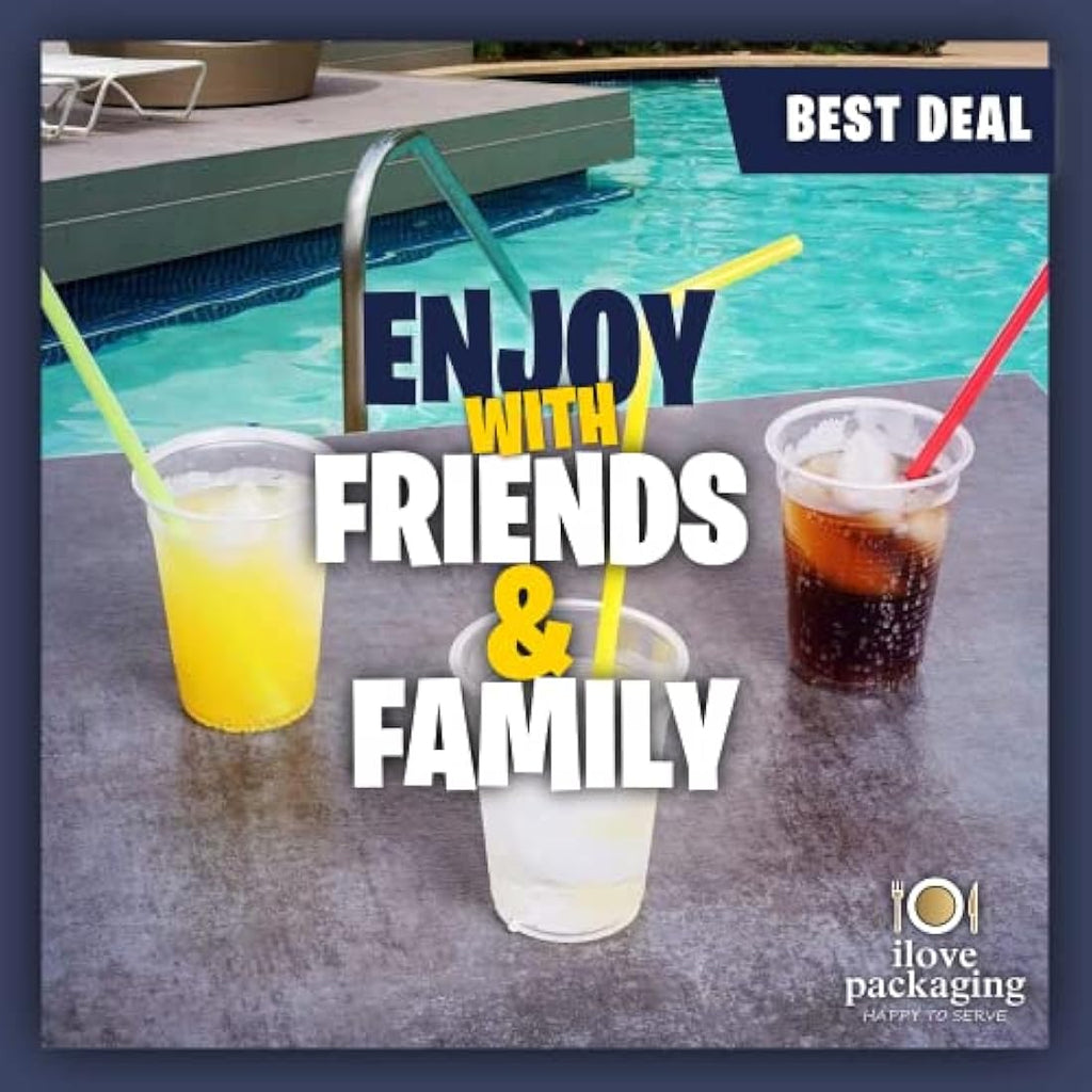 ilovepackaging Disposable Plastic Drink Cups for Water Coolers - 500 Pack