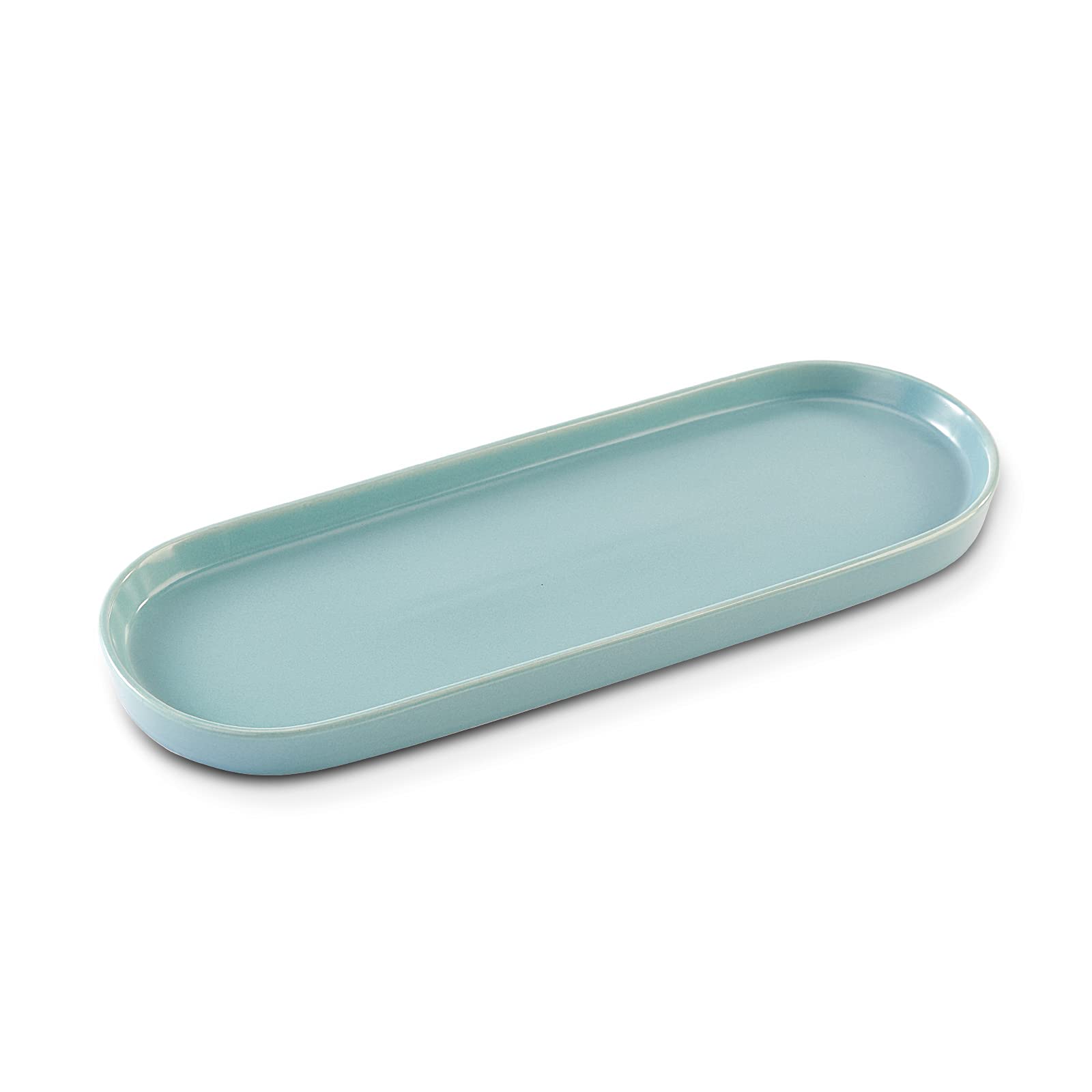 Jolof Store Ceramic Sink Tray – Modern Bathroom and Vanity Organizer, Blue