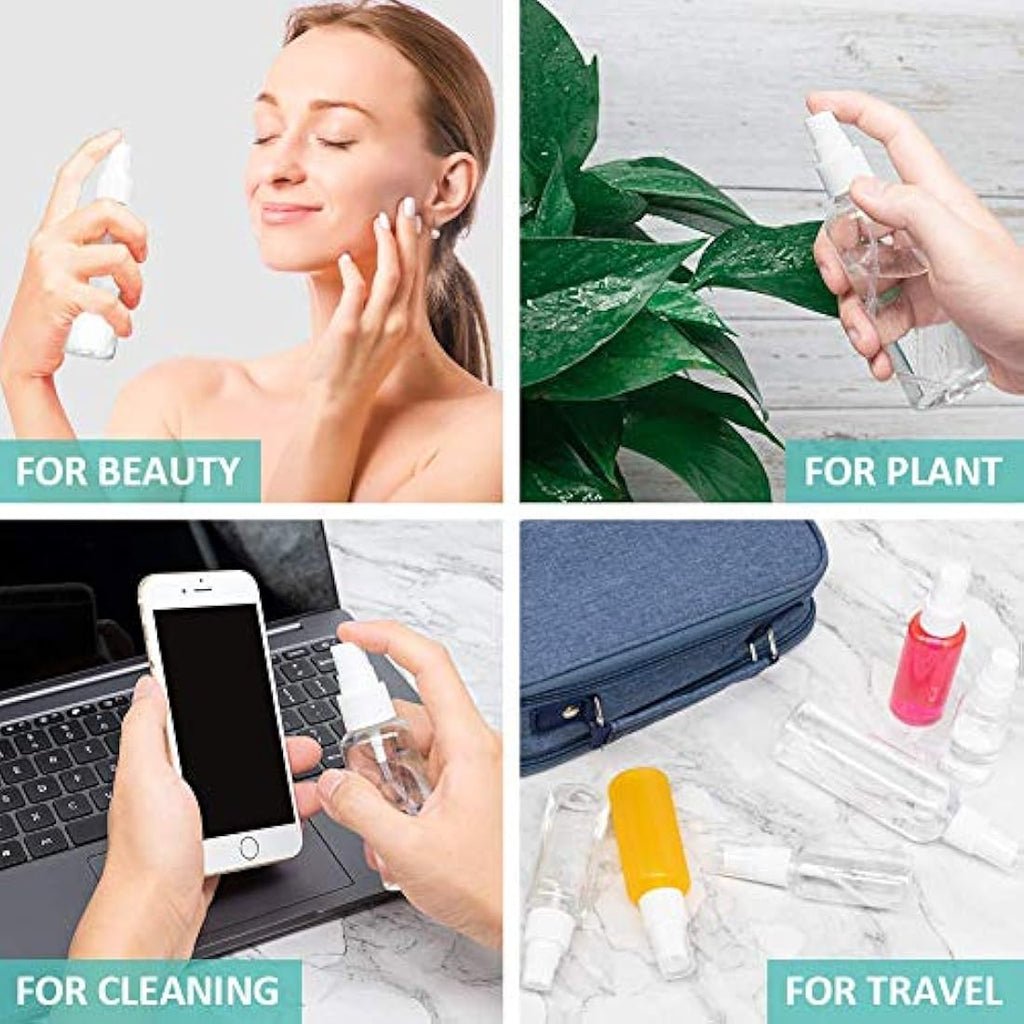 Fine Mist Spray Bottles - 3pc 50ml Clear Travel Containers