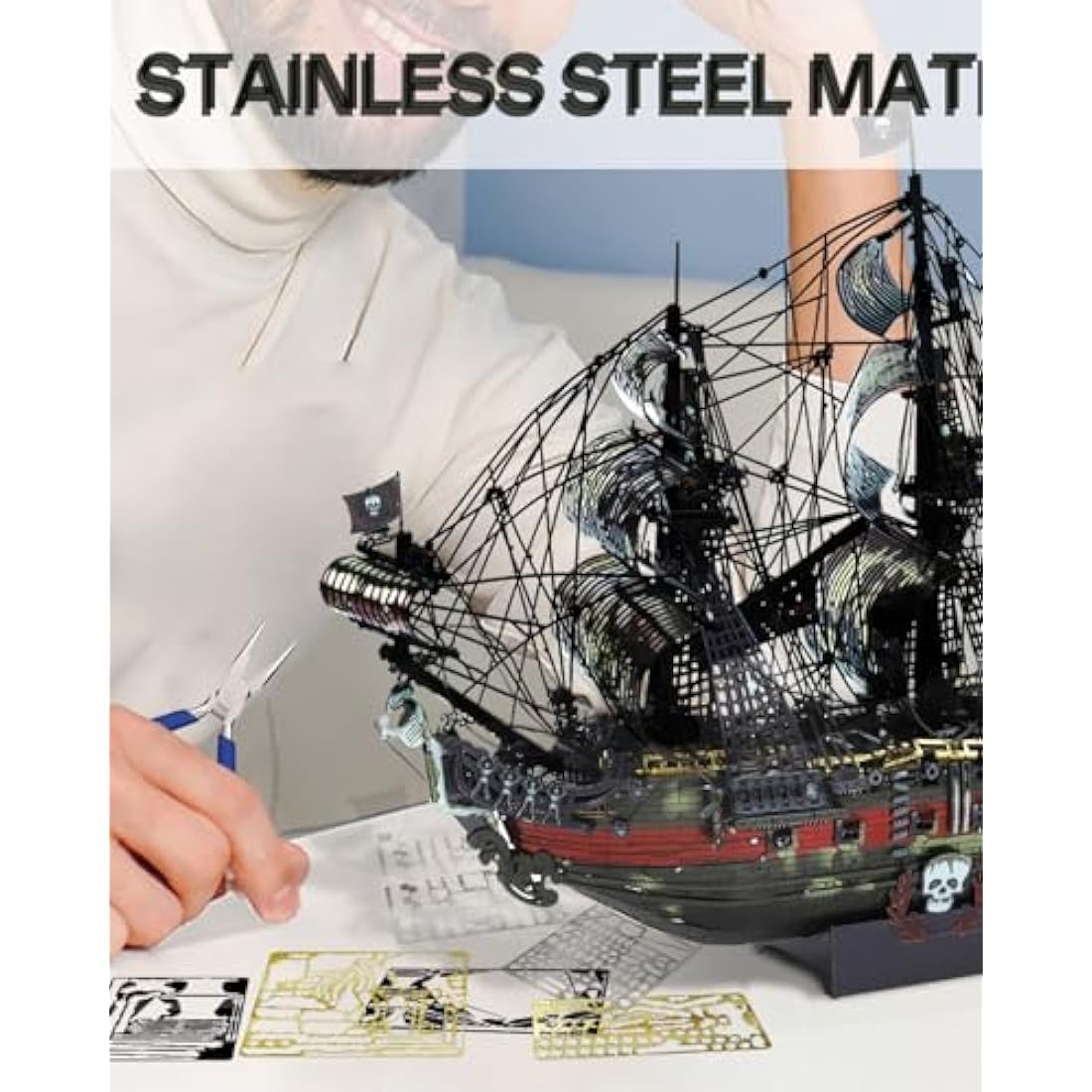 Piececool Queen Anne's Revenge 3D Metal Puzzle - Pirate Ship Model Kit
