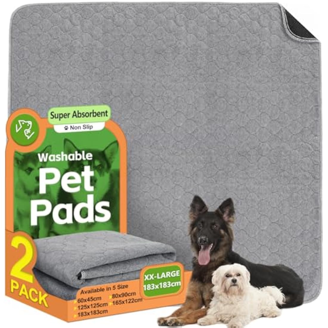 Jolof Store Reusable Dog Training Pads | 2-Pack Washable Waterproof Mats
