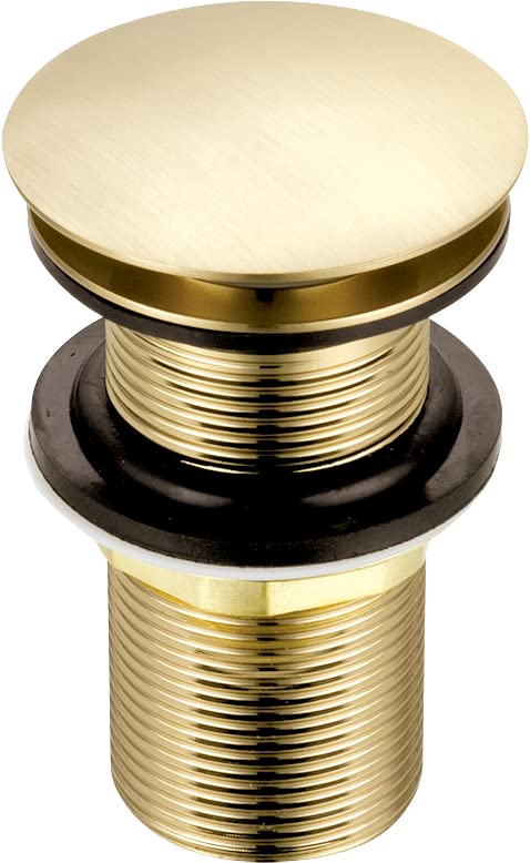 Xcel Home Brushed Gold Unslotted Basin Waste | Brass Click Clack Plug