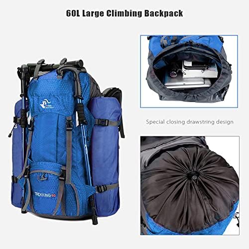 Jolof Store 60L Waterproof Hiking Backpack – Lightweight Camping Rucksack