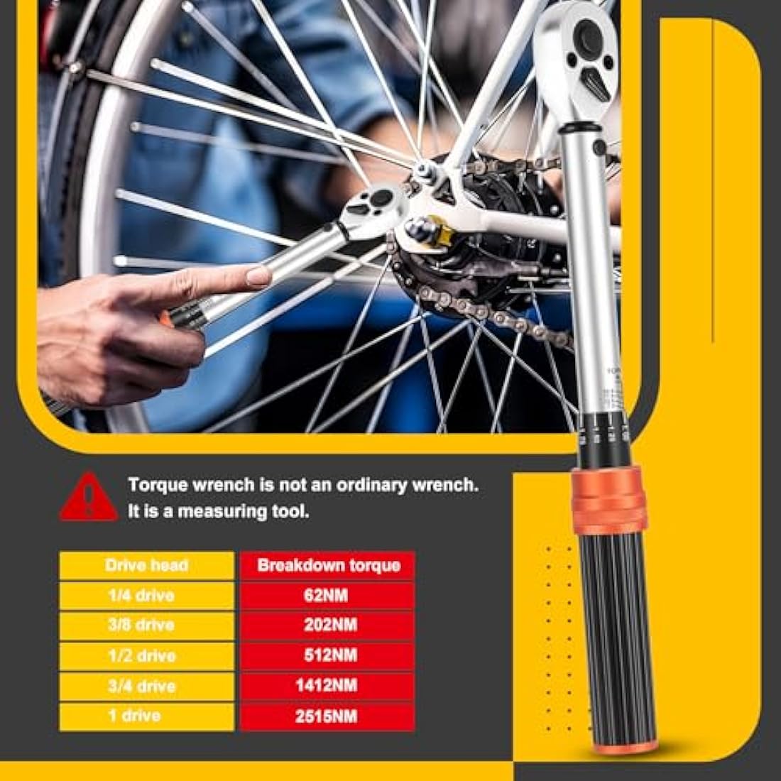ATsafepro 1/4 Inch Bicycle Torque Wrench Set | 5-25 Nm High Accuracy Kit