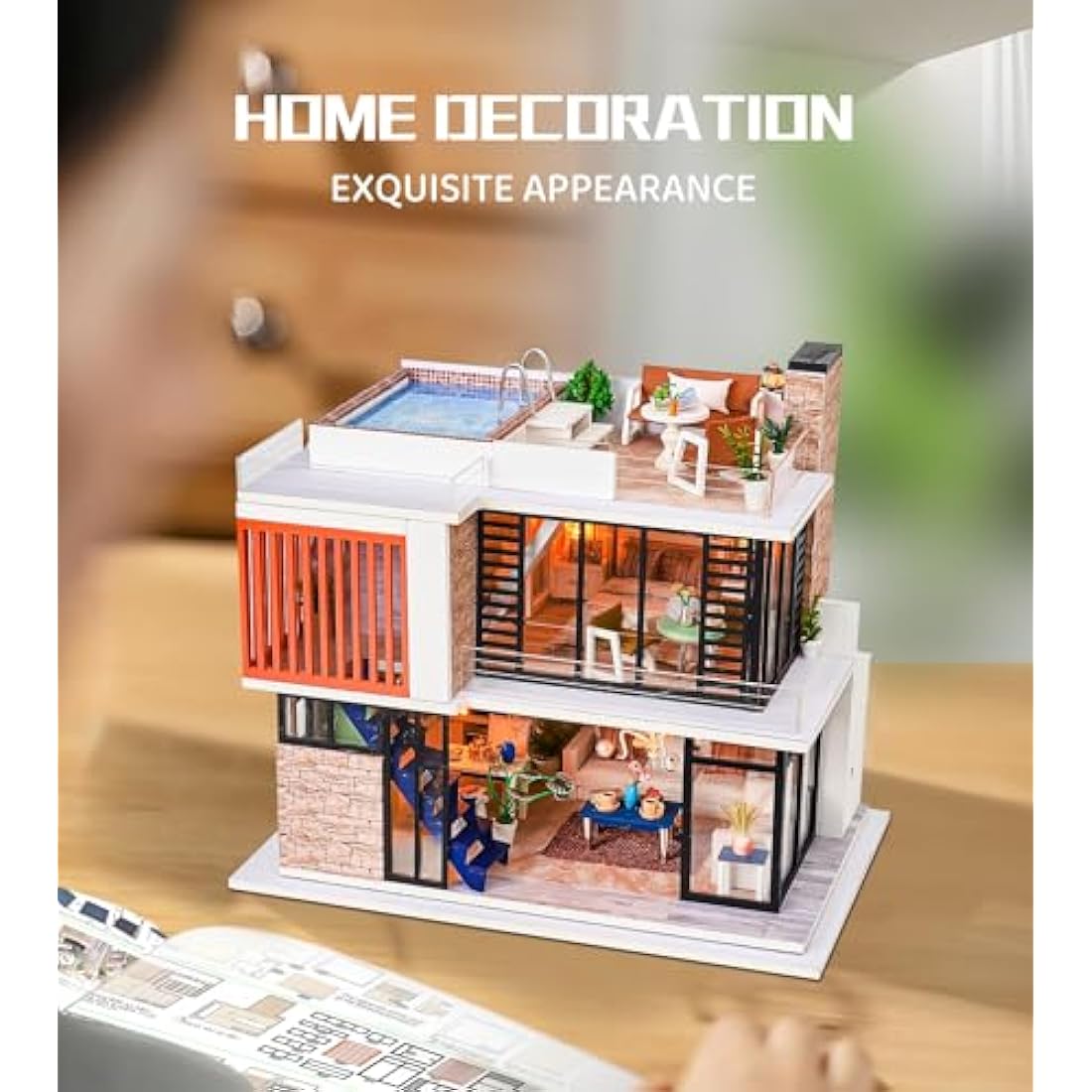 Spilay DIY Miniature House Kit: Florence 1:24 Wooden Dollhouse with Music Box