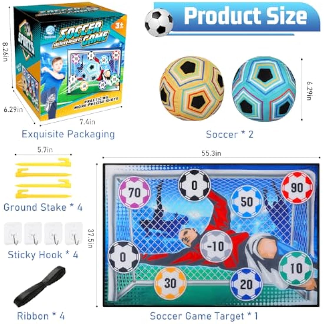 VATOS Kids Football Toss Game Set – Indoor Outdoor Foldable Goal Toy