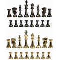 StonKraft Brass Staunton Chess Pieces - 3 Inch Metal Chessmen Figurine