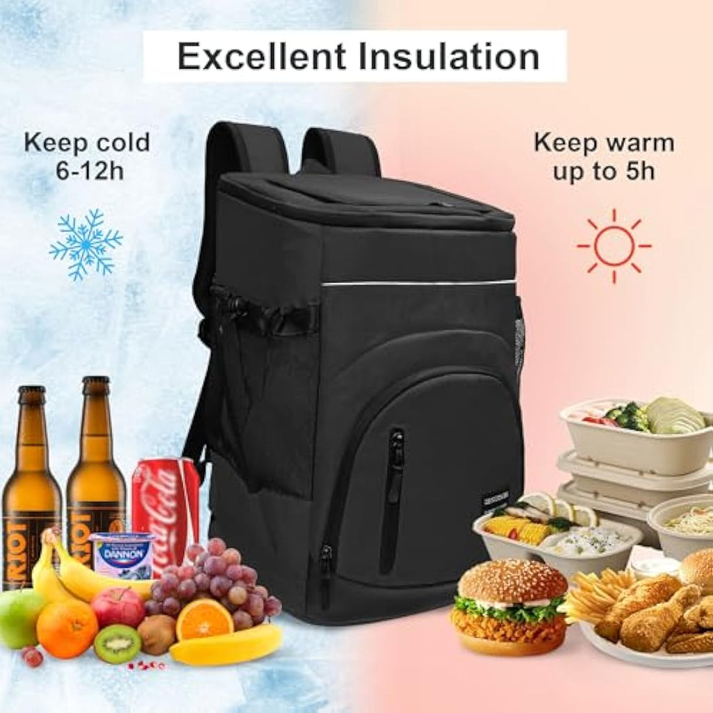 Outplea 30L Cooler Backpack | 36-Can Insulated Leak Proof Soft Bag